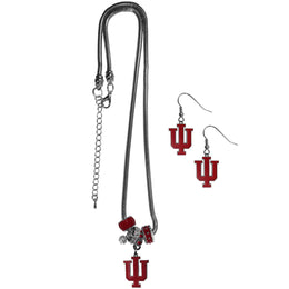 Indiana Hoosiers Collegiate Game Day Necklace and Earrings - Silver