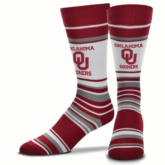 Oklahoma Sooners Collegiate University Striped Dress Socks - Maroon