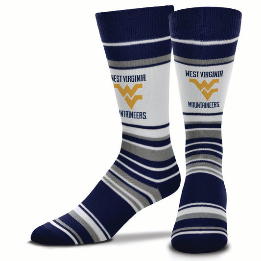 West Virginia Mountaineers Collegiate University Striped Dress Socks - Navy
