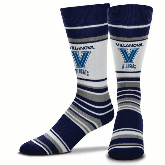 Villanova Wildcats Collegiate University Striped Dress Socks - Navy