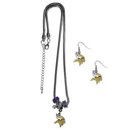 Minnesota Vikings NFL Game Day Necklace and Earrings - Silver