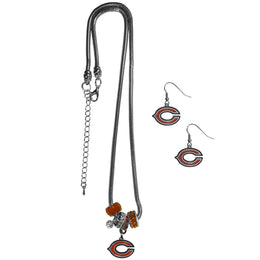 Chicago Bears NFL Game Day Necklace and Earrings - Silver