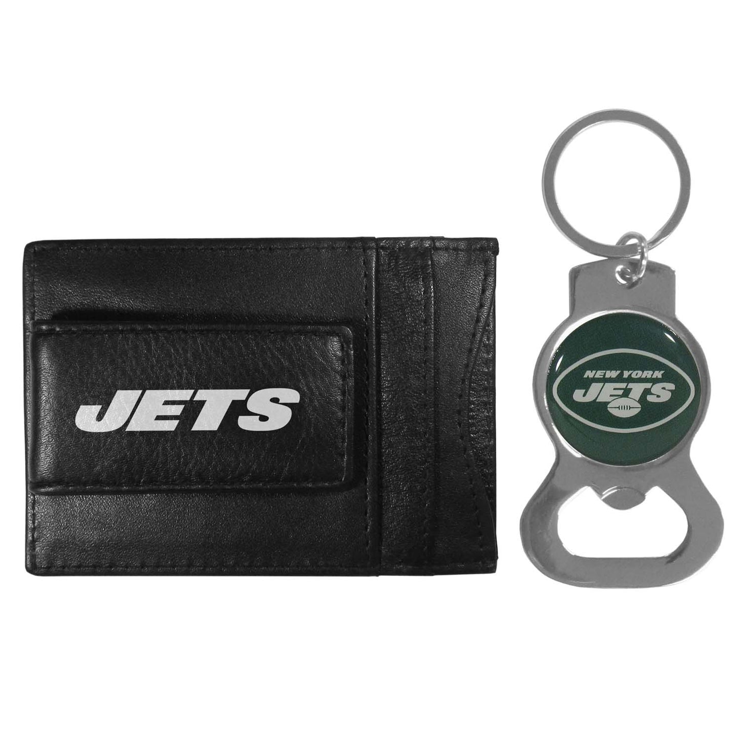 New York Jets NFL Bottle Opener Keychain Bundle - Black