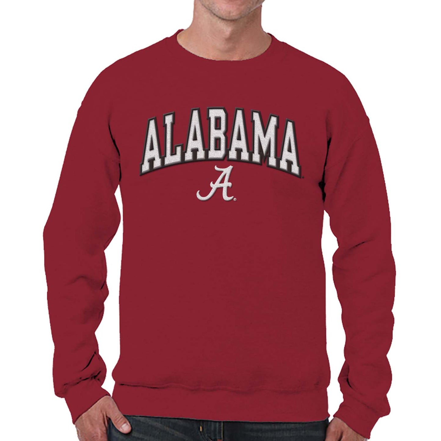 Alabama Crimson Tide NCAA Adult Tackle Twill Crewneck Sweatshirt - Crimson