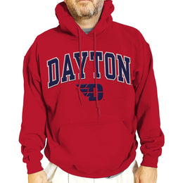 Dayton Flyers NCAA Adult Tackle Twill Hooded Sweatshirt - Red