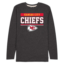 Kansas City Chiefs NFL Adult Charcoal Long Sleeve T Shirt - Charcoal