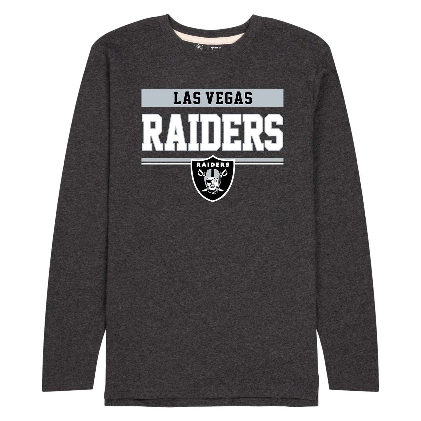 Las Vegas Raiders NFL Adult Charcoal Long Sleeve T Shirt - Charcoal