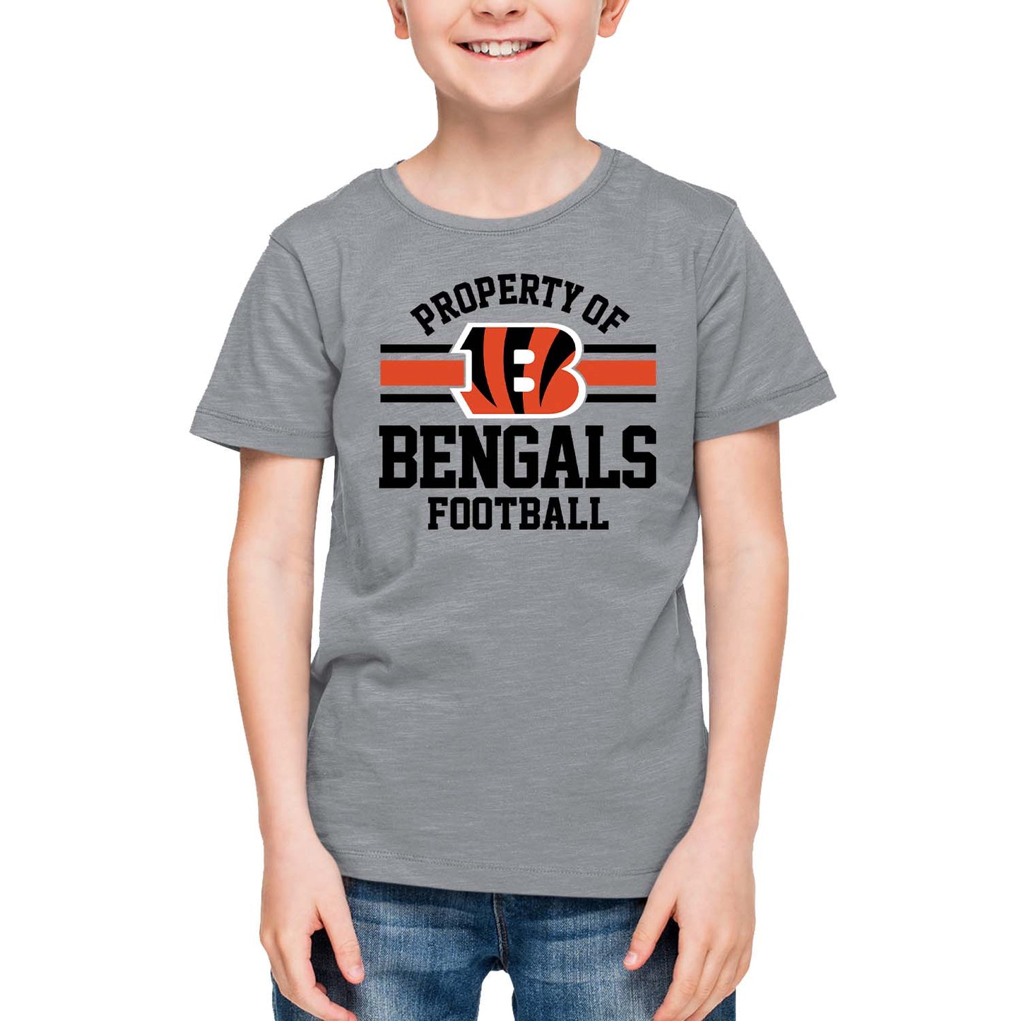 Cincinnati Bengals NFL Youth Property Of Short Sleeve Lightweight T Shirt - Sport Gray