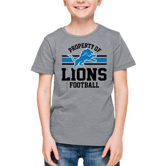 Detroit Lions NFL Youth Property Of Short Sleeve Lightweight T Shirt - Sport Gray