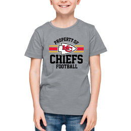 Kansas City Chiefs NFL Youth Property Of Short Sleeve Lightweight T Shirt - Sport Gray