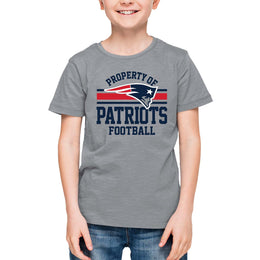 New England Patriots NFL Youth Property Of Short Sleeve Lightweight T Shirt - Sport Gray