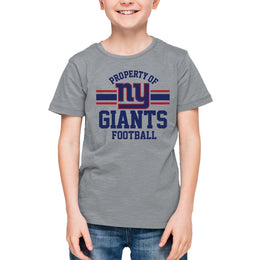 New York Giants NFL Youth Property Of Short Sleeve Lightweight T Shirt - Sport Gray