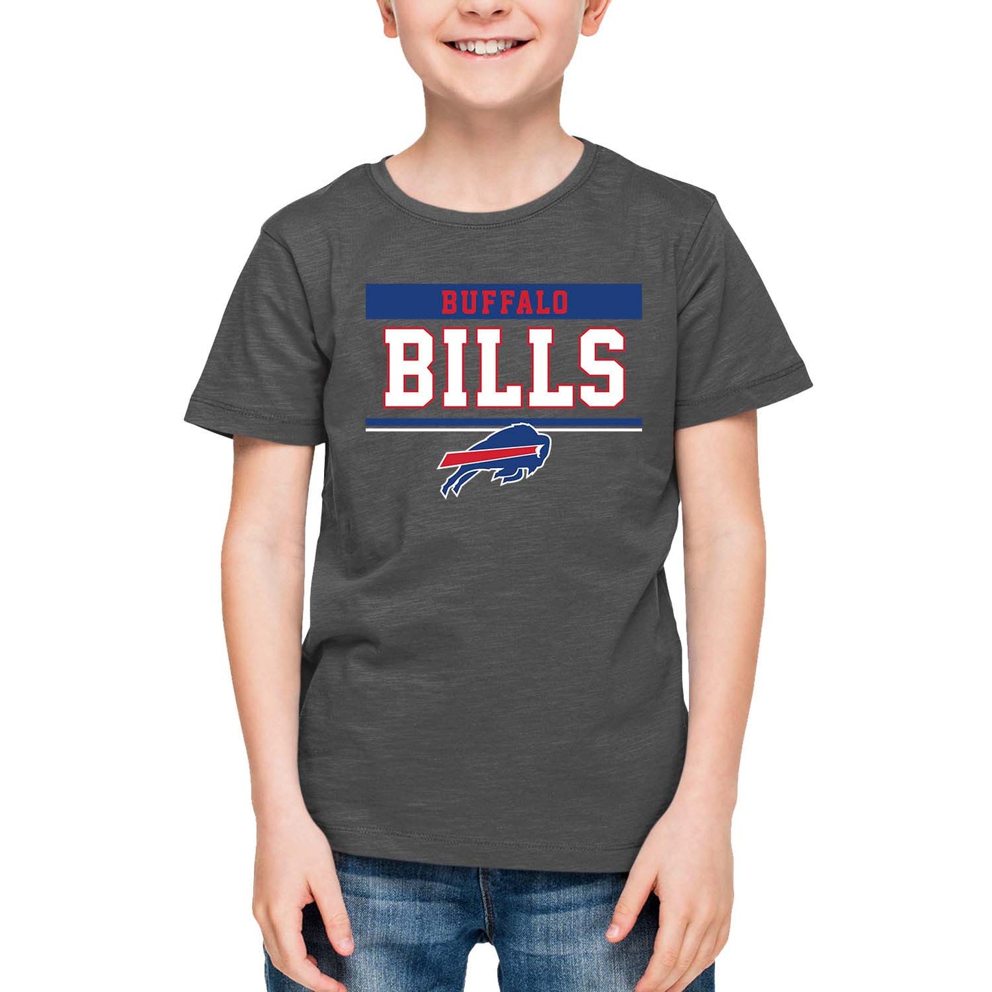 Buffalo Bills NFL Youth Short Sleeve Charcoal T Shirt - Charcoal