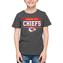 Kansas City Chiefs NFL Youth Short Sleeve Charcoal T Shirt - Charcoal
