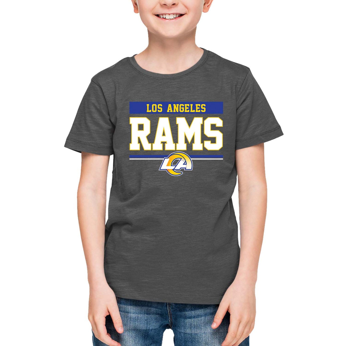Los Angeles Rams NFL Youth Short Sleeve Charcoal T Shirt - Charcoal