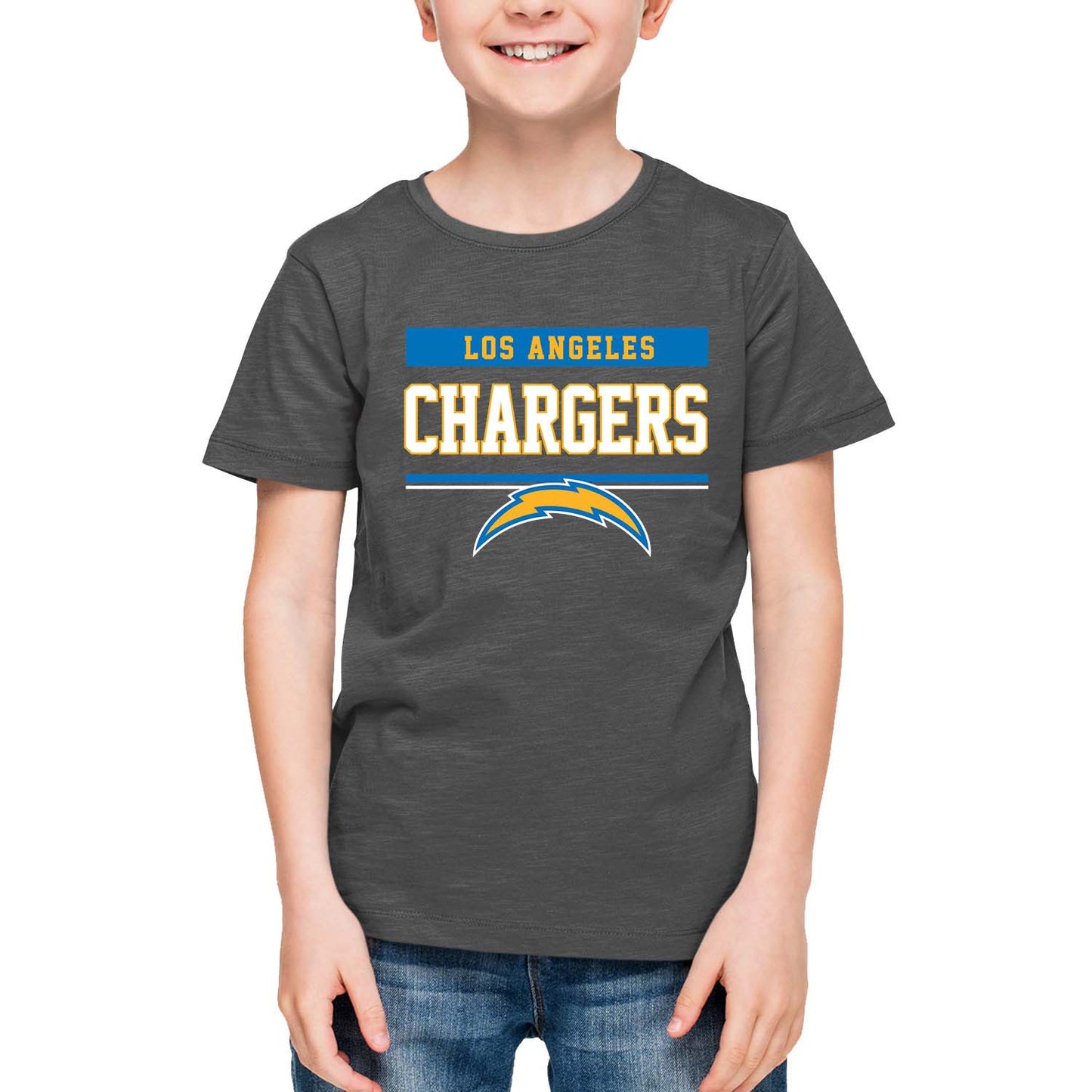 Los Angeles Chargers NFL Youth Short Sleeve Charcoal T Shirt - Charcoal