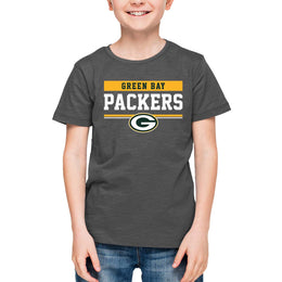 Green Bay Packers NFL Youth Short Sleeve Charcoal T Shirt - Charcoal