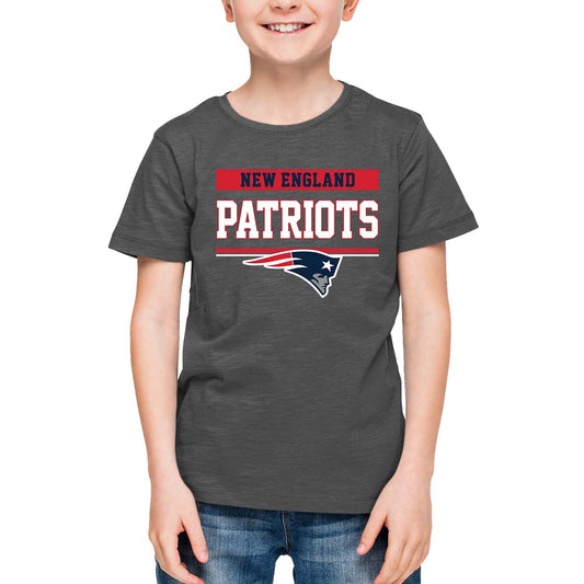 New England Patriots NFL Youth Short Sleeve Charcoal T Shirt - Charcoal