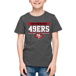 San Francisco 49ers NFL Youth Short Sleeve Charcoal T Shirt - Charcoal