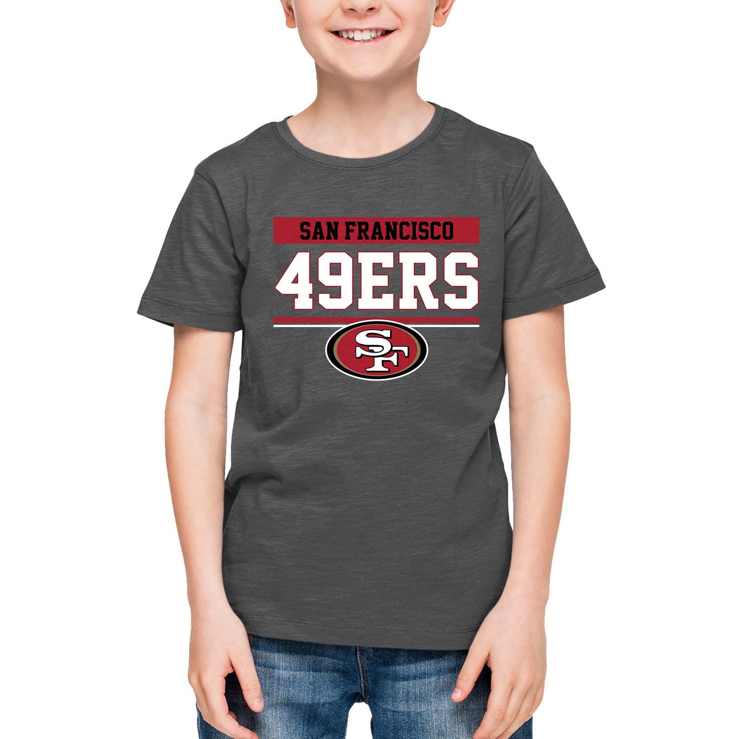 San Francisco 49ers NFL Youth Short Sleeve Charcoal T Shirt - Charcoal