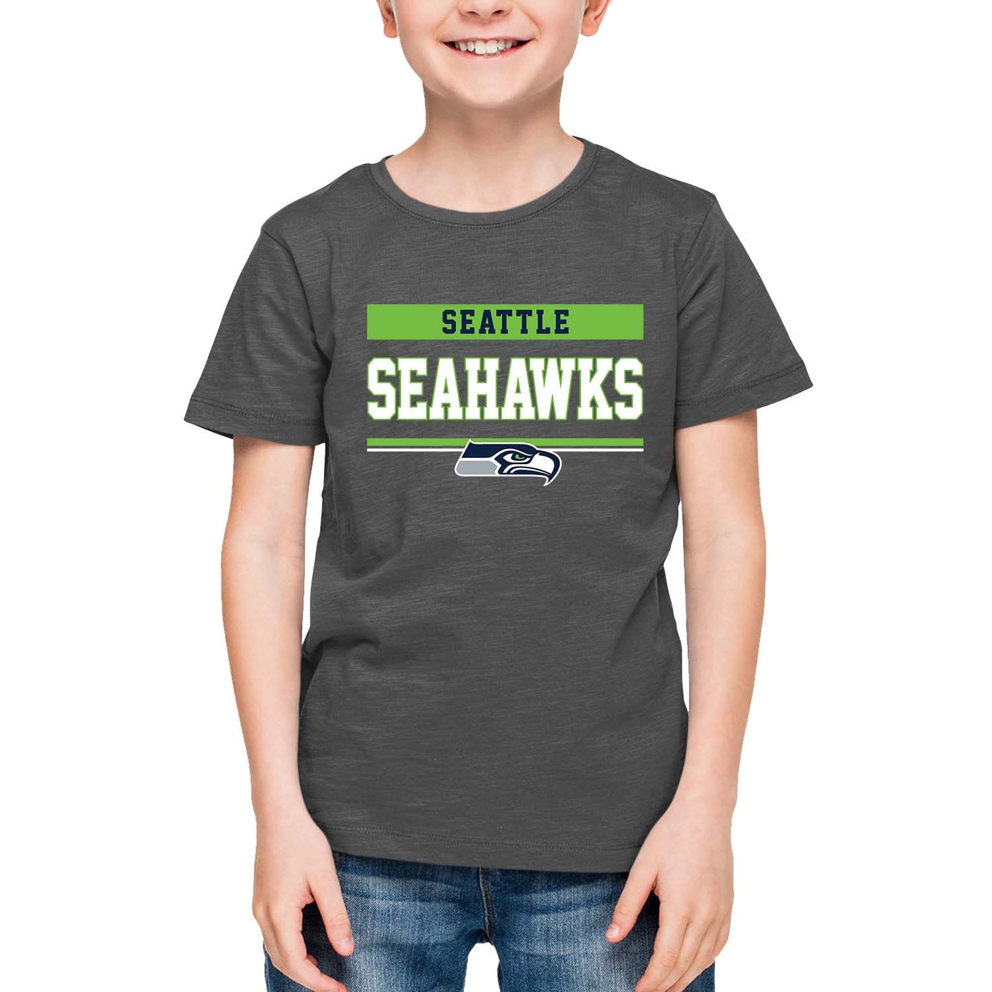 Seattle Seahawks NFL Youth Short Sleeve Charcoal T Shirt - Charcoal