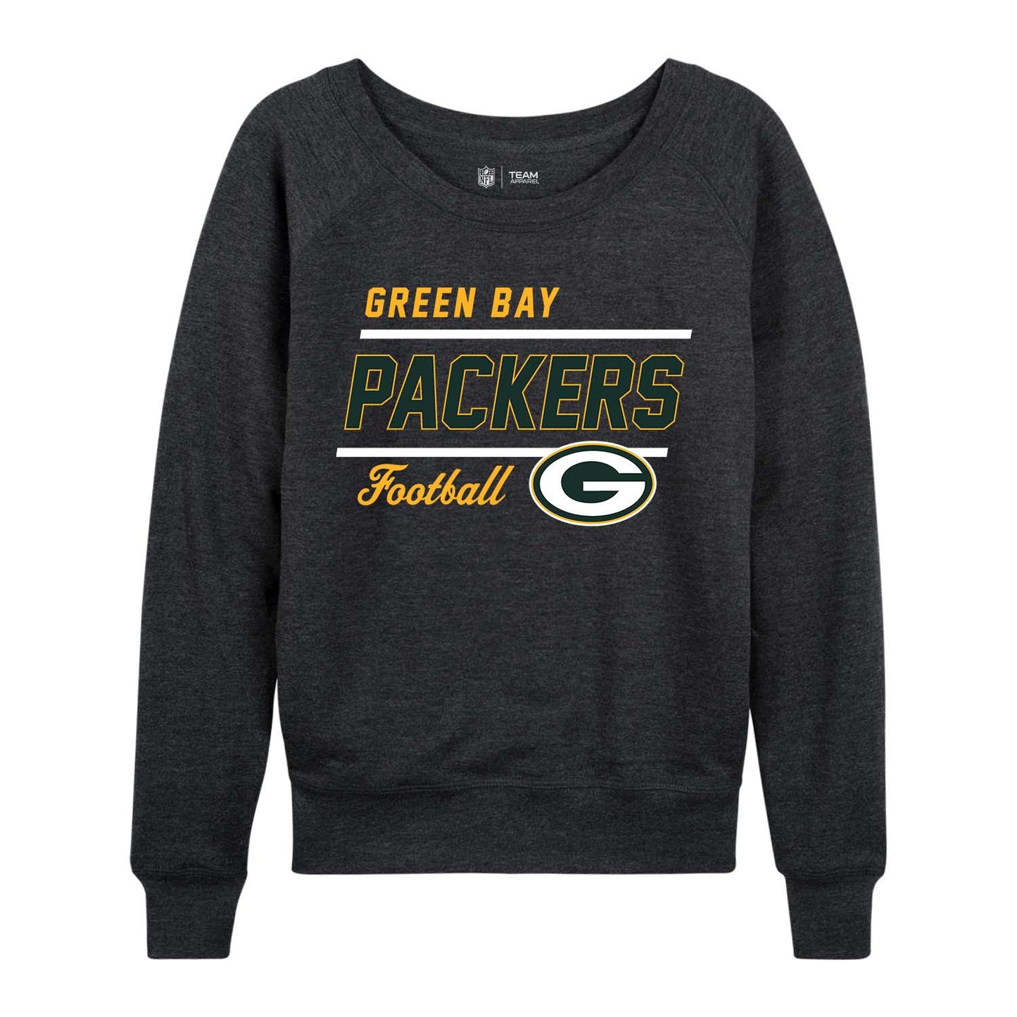 Green Bay Packers NFL Womens Crew Neck Light Weight - Charcoal
