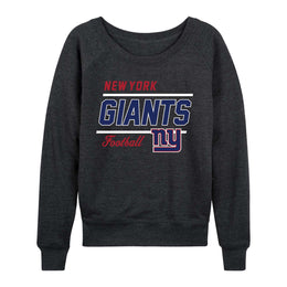 New York Giants NFL Womens Crew Neck Light Weight - Charcoal