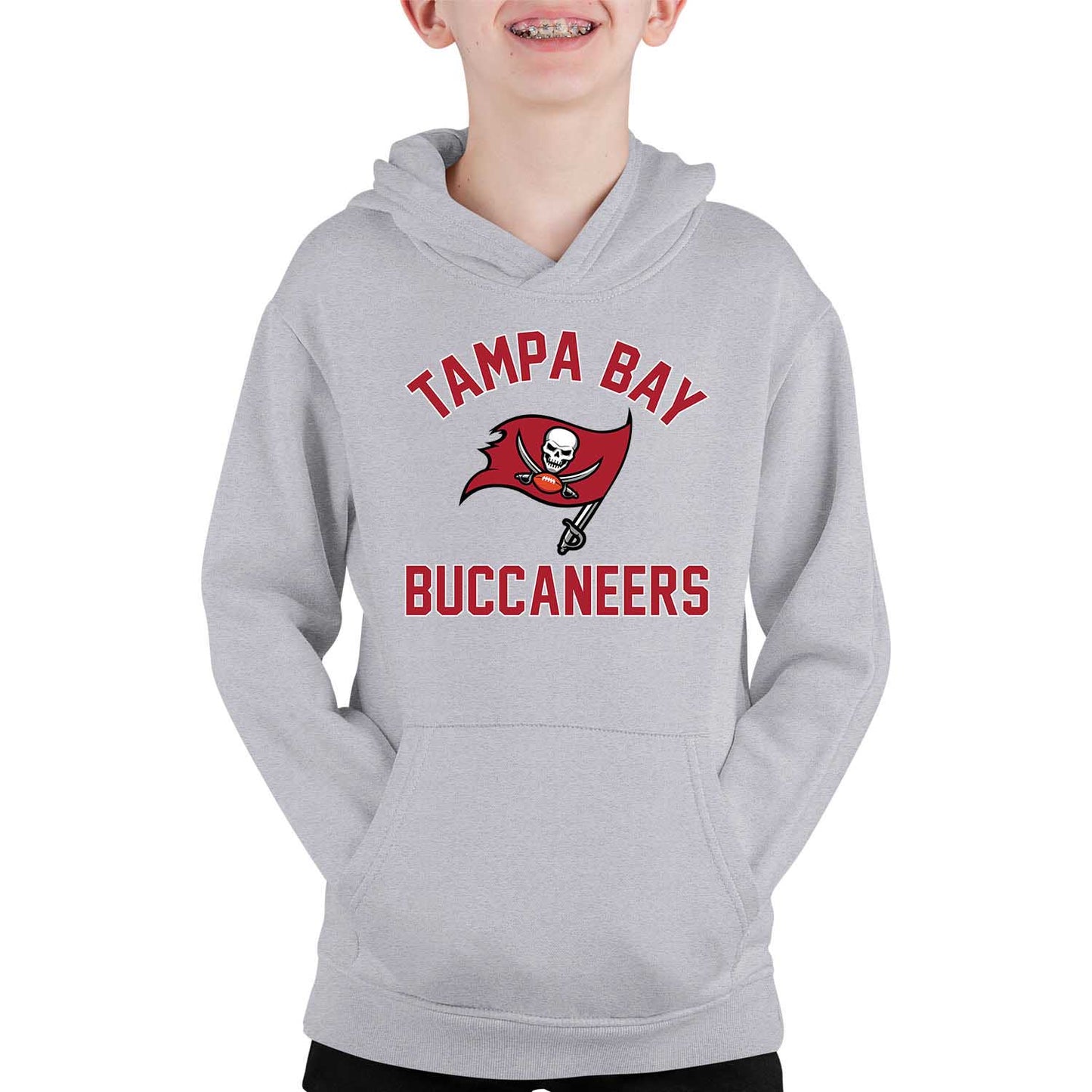 Tampa Bay Buccaneers NFL Youth Gameday Hooded Sweatshirt - Gray