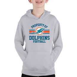 Miami Dolphins NFL Youth Property Of Hooded Sweatshirt - Sport Gray