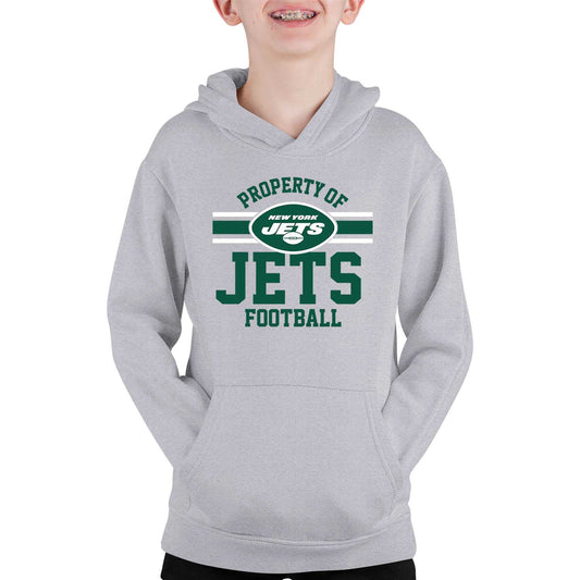 New York Jets NFL Youth Property Of Hooded Sweatshirt - Sport Gray
