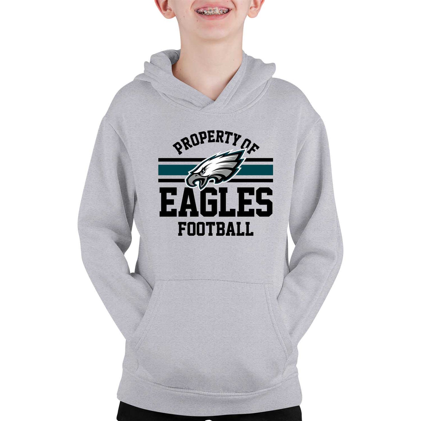 Philadelphia Eagles NFL Youth Property Of Hooded Sweatshirt - Sport Gray