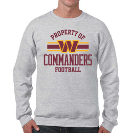 Washington Commanders NFL Adult Property Of Crewneck Fleece Sweatshirt - Sport Gray