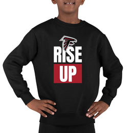 Atlanta Falcons NFL Youth Team Slogan crewneck Sweatshirt - Black