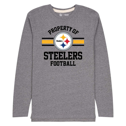 Pittsburgh Steelers NFL Adult Property Of Long SleeveT Shirt - Sport Gray