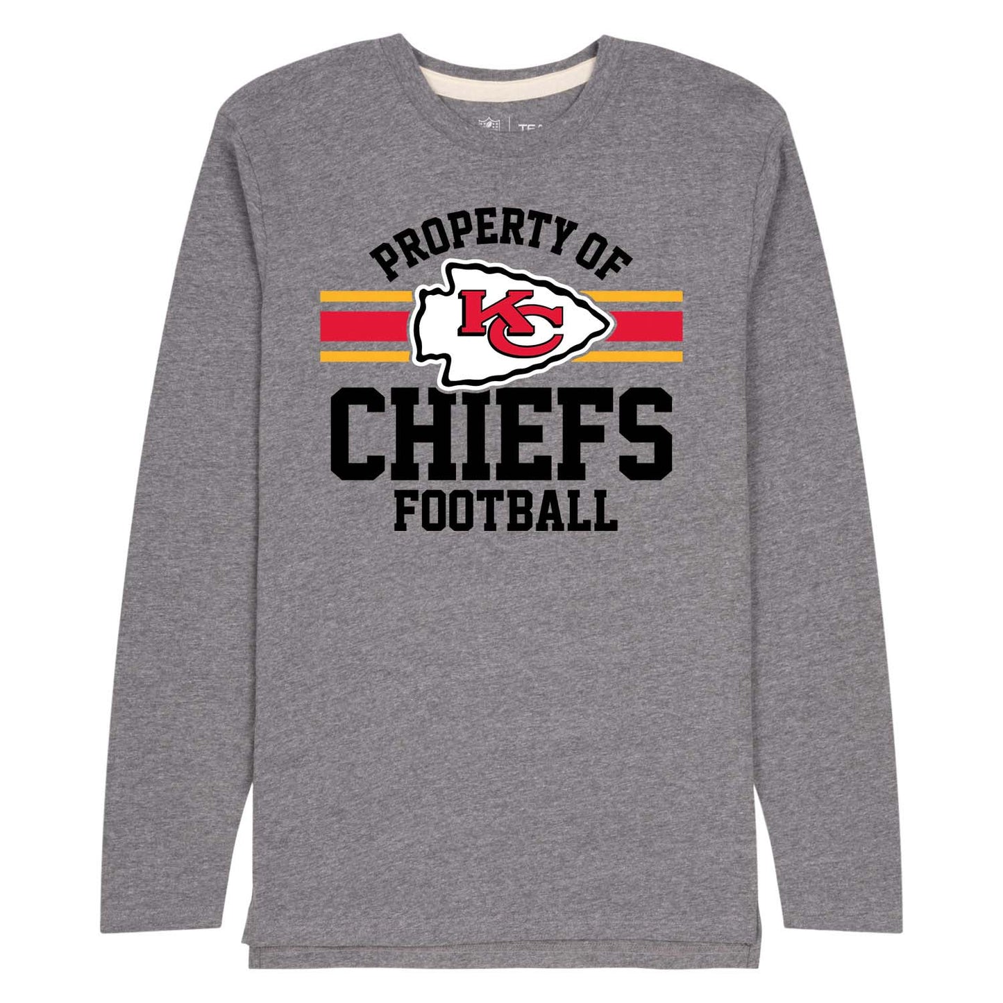 Kansas City Chiefs NFL Adult Property Of Long SleeveT Shirt - Sport Gray