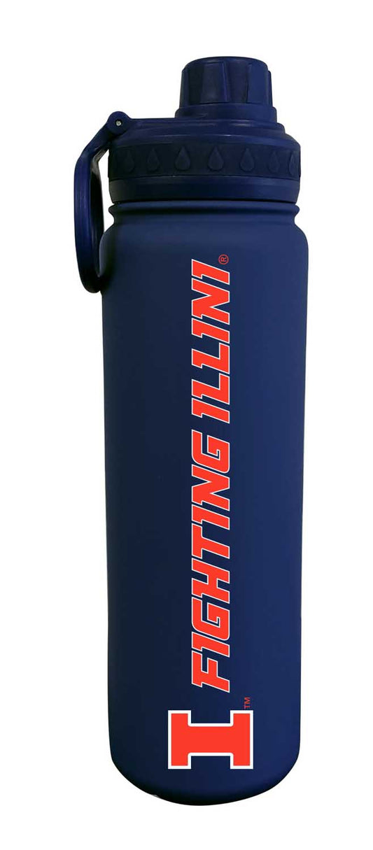 Illinois Fighting Illini NCAA Stainless Steel Water Bottle - Navy
