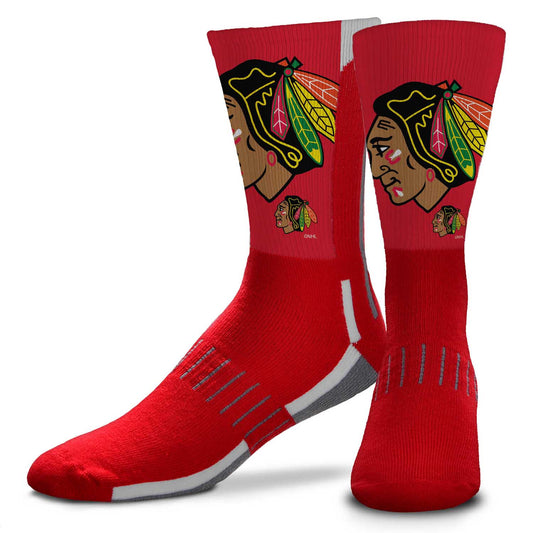 Chicago Blackhawks Adult NHL Zoom Curve Team Crew Socks - Red
