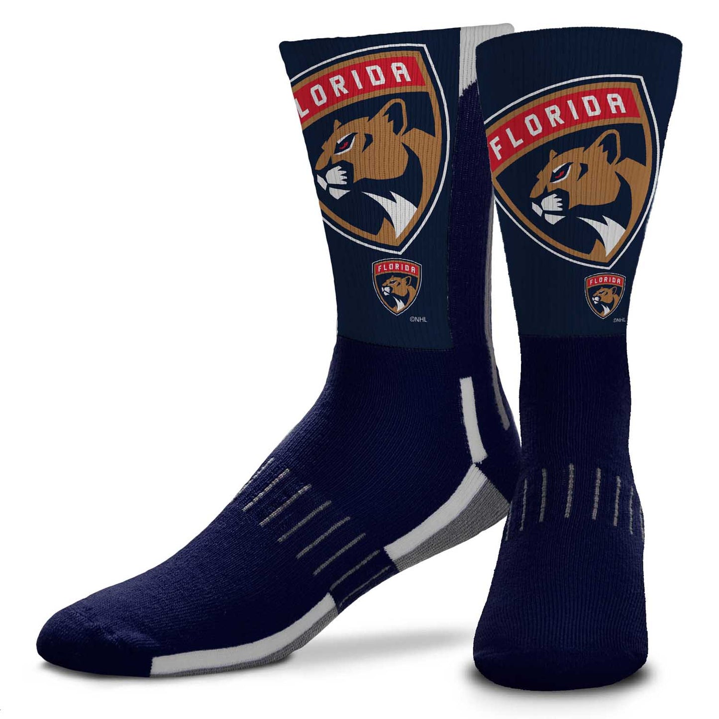 Florida Panthers Adult NHL Zoom Curve Team Crew Socks - Navy
