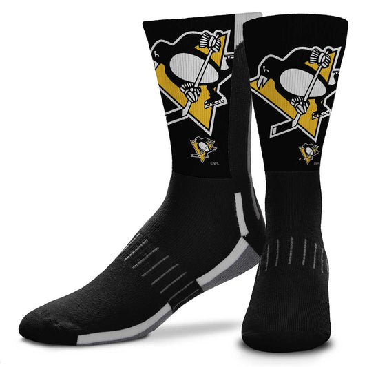 Pittsburgh Penguins Youth NHL Zoom Curve Team Crew Socks - Black