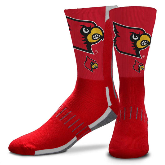 Louisville Cardinals NCAA Adult State and University Crew Socks - Cardinal
