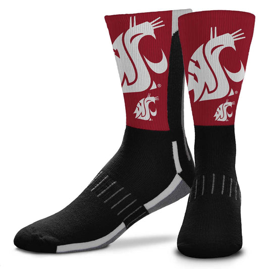 Washington State Cougars NCAA Adult State and University Crew Socks - Black