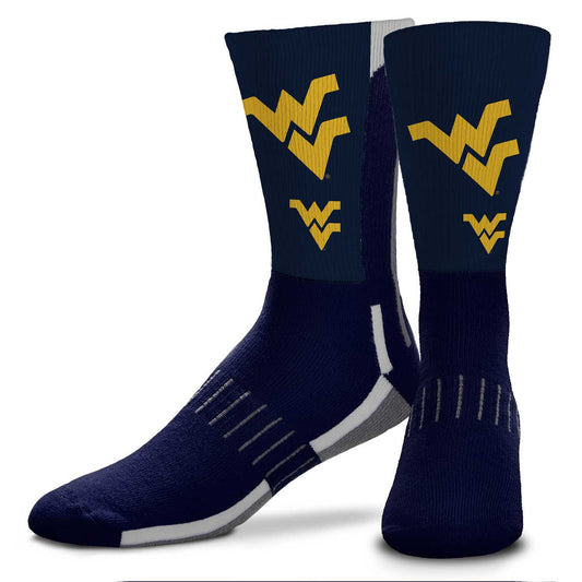 West Virginia Mountaineers NCAA Adult State and University Crew Socks - Indigo/Navy