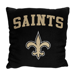 New Orleans Saints NFL Decorative Football Throw Pillow - Black