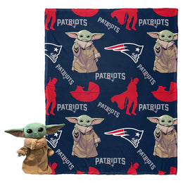 New England Patriots  NFL x Star Wars Pillow & Blanket Set 40" x 50" featuring The Child - Navy