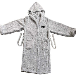 Iowa Hawkeyes NCAA Adult Plush Hooded Robe with Pockets - Gray
