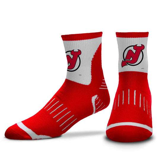 New Jersey Devils NHL Adult Surge Team Mascot Mens and Womens Quarter Socks - Red