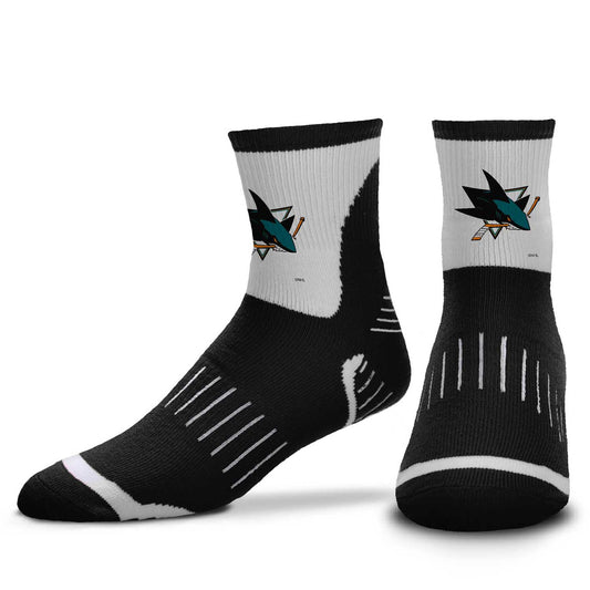 San Jose Sharks NHL Adult Surge Team Mascot Mens and Womens Quarter Socks - Black