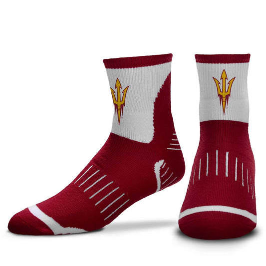 Arizona State Sun Devils Adult NCAA Surge Quarter Length Crew Socks - Maroon