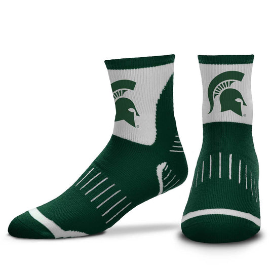 Michigan State Spartans Adult NCAA Surge Quarter Length Crew Socks - Forest Green