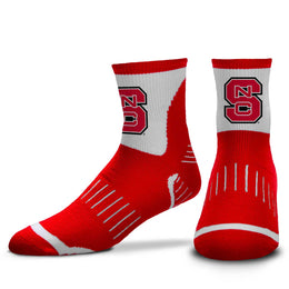 NC State Wolfpack Adult NCAA Surge Quarter Length Crew Socks - Red